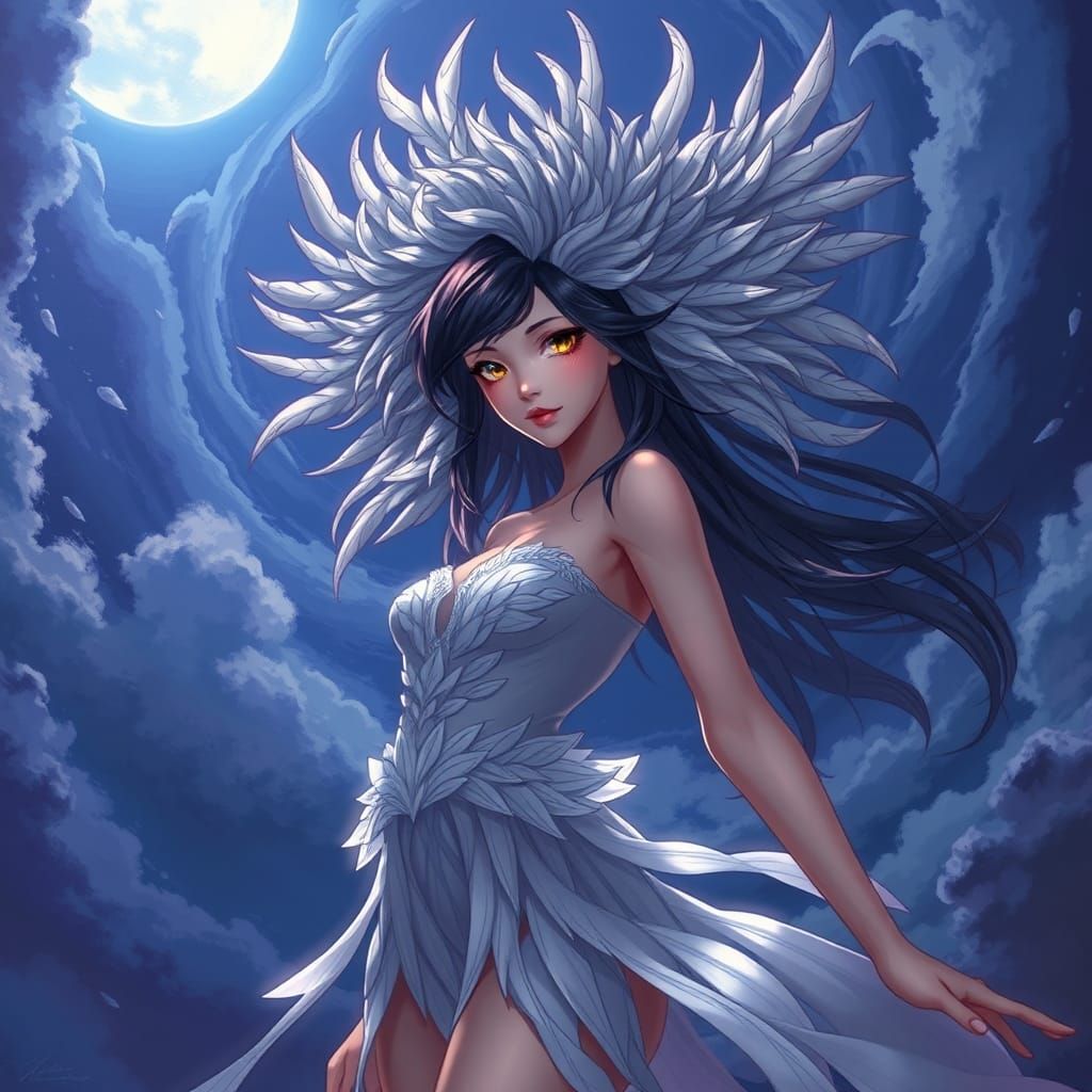 Mystical Bird Woman in Studio Trigger Style