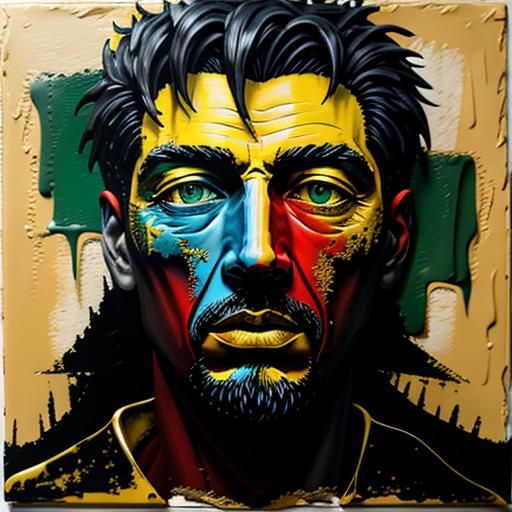 Abstract Acrylic Encaustic Impasto Art