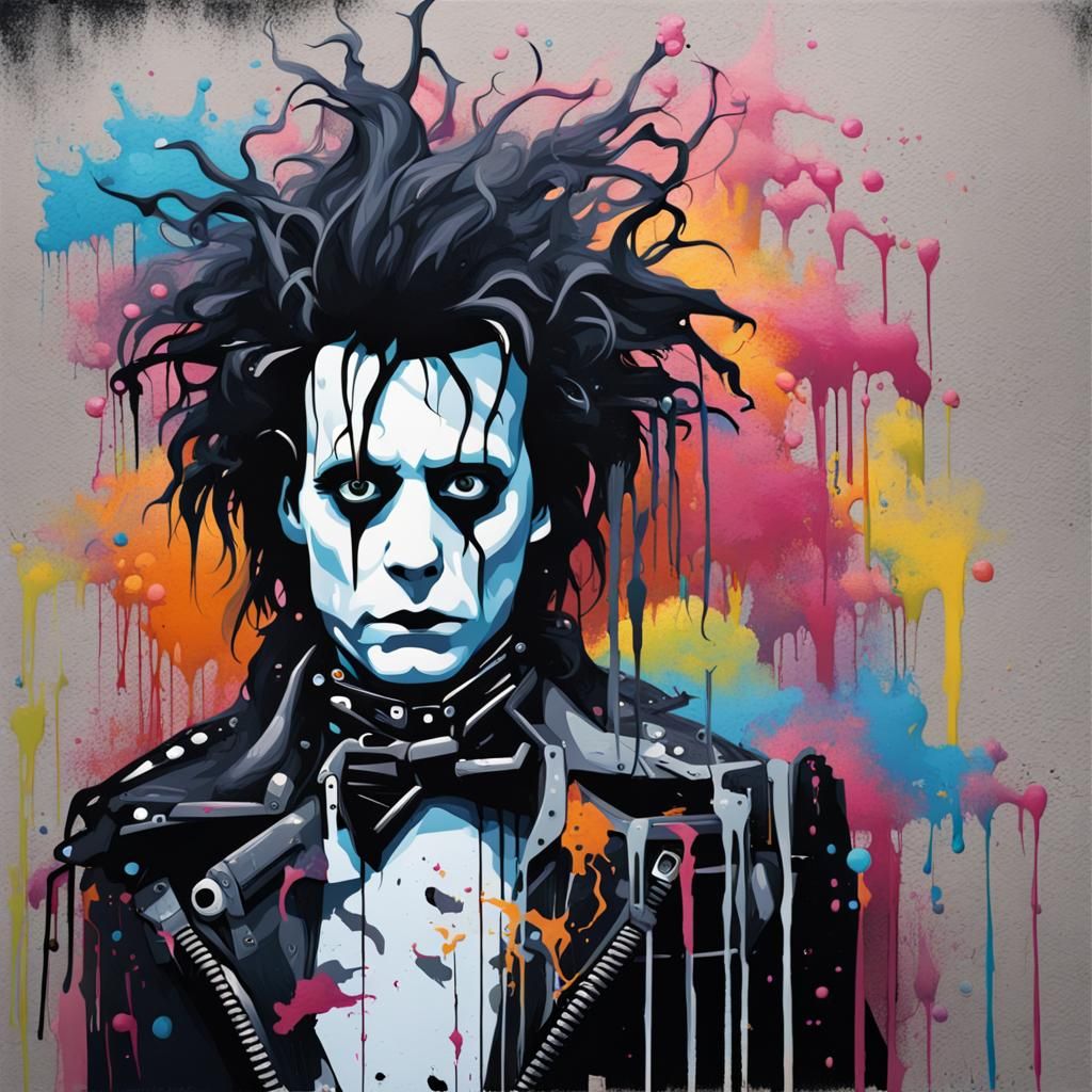 Edward Scissorhands Graffiti Splash Art