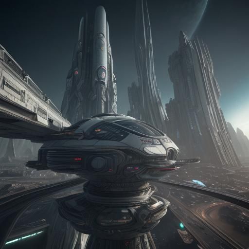 Futuristic Lunar Cityscape with Alien Architecture