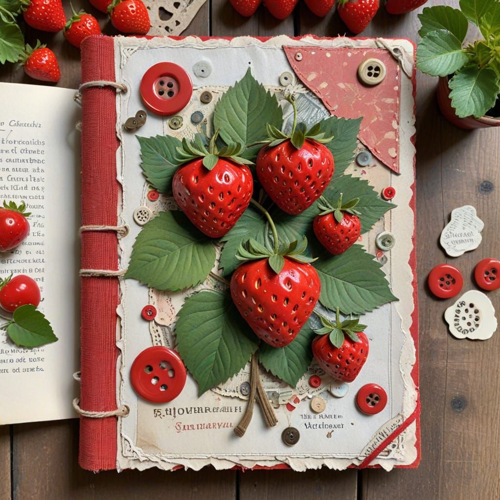 Vintage Strawberry Cottage Scrapbook