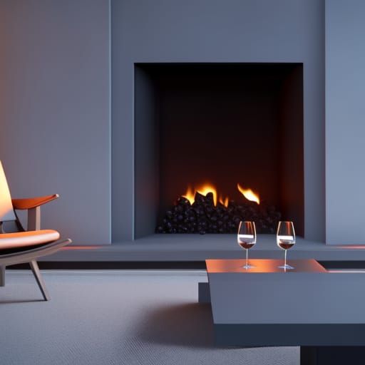 Cozy Fireplace Scene in Thomas Kinkade Style