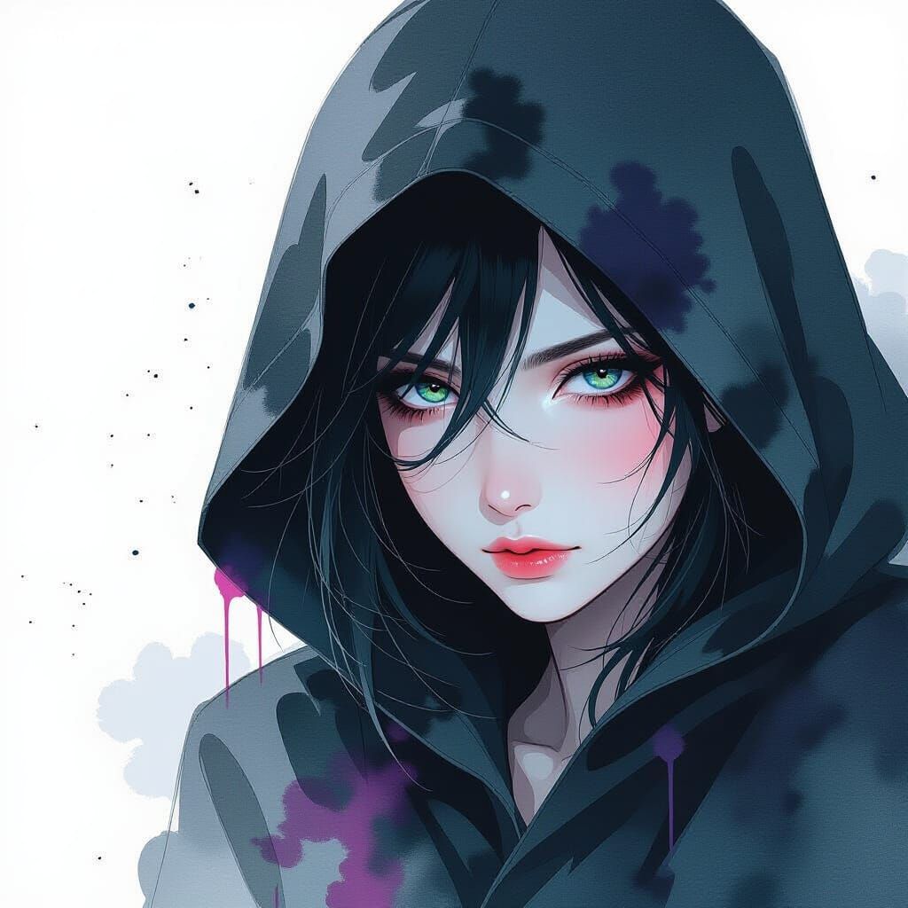 delicate fine-lined ink wash sketch style reminiscent of Jer...