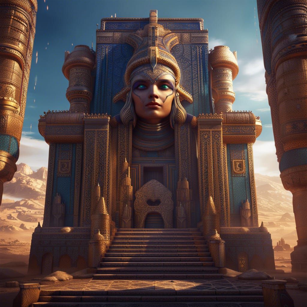 Goddess Temple Matte Painting in Deep Color