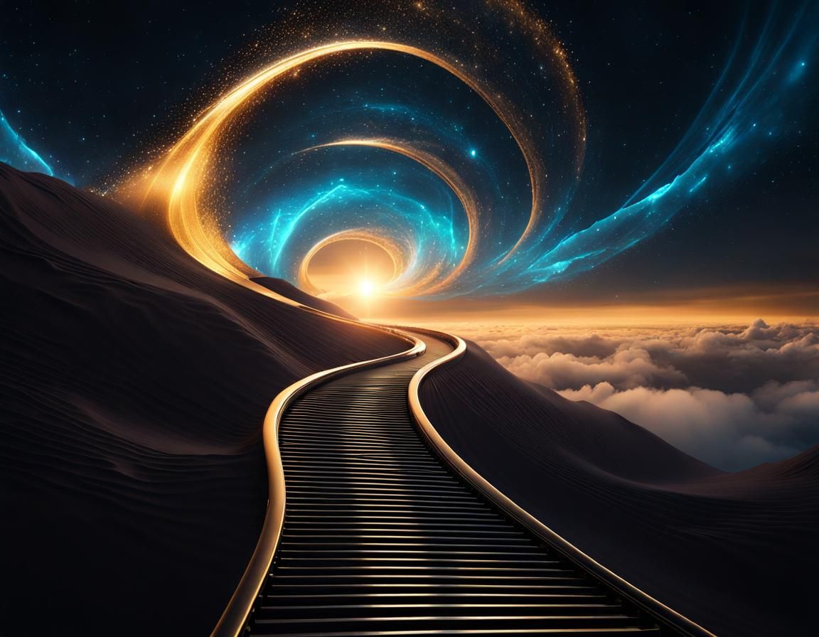 Musical Pathway to a Shining Portal in the Night