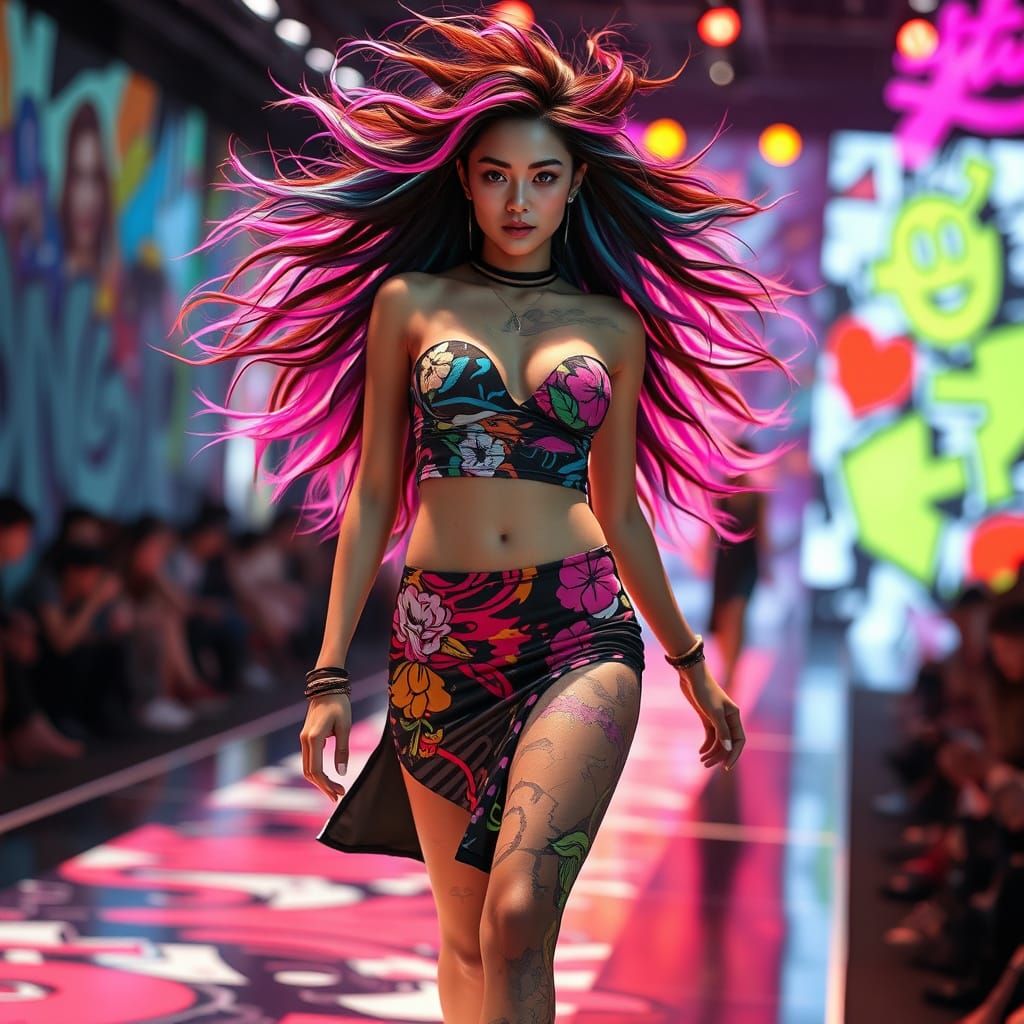 Hyper-Realistic Digital Fashion Art with Urban Energy