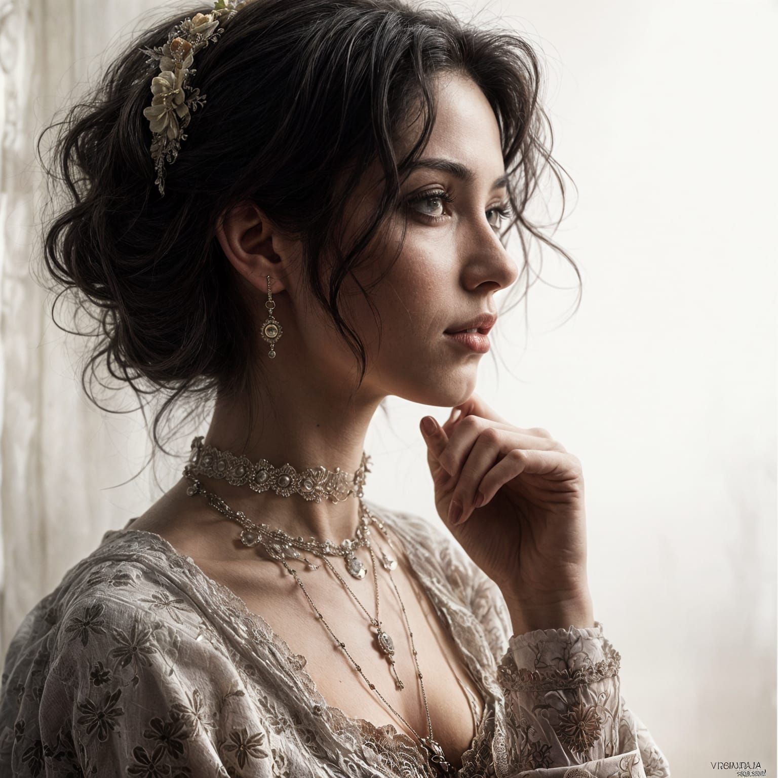 Portrait Study of a Spanish Noblewoman in Elegant Attire