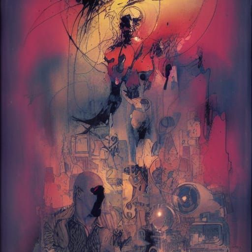 Abstract Composition in Style of Bill Sienkiewicz
