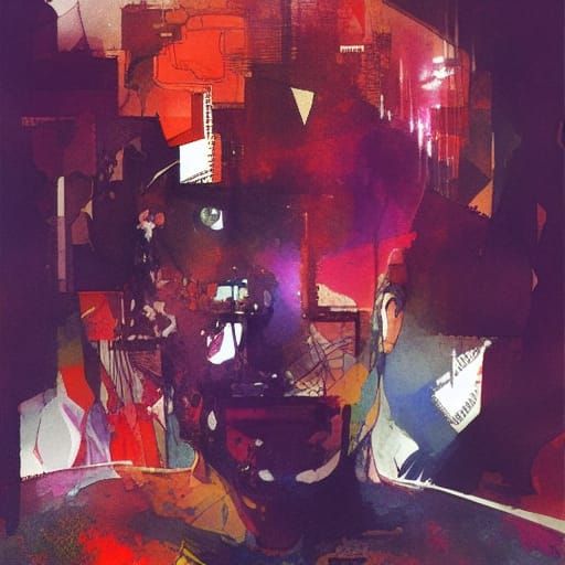 Complex Comic Book Illustration in Sienkiewicz Style