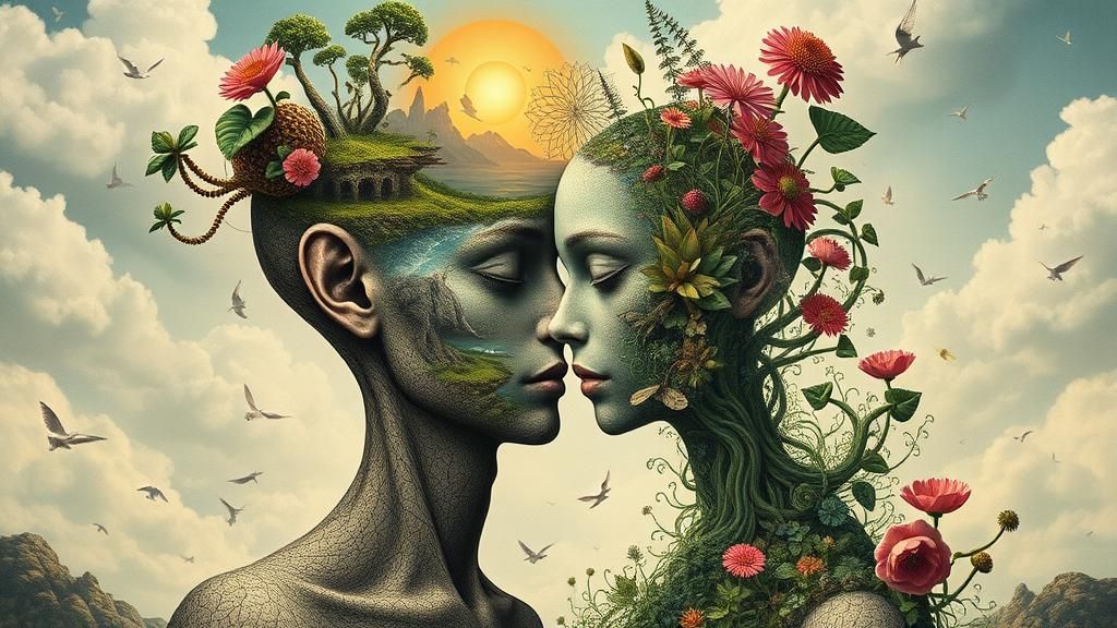 Surreal Intertwined Figures Reveal Fantasy Mindscapes