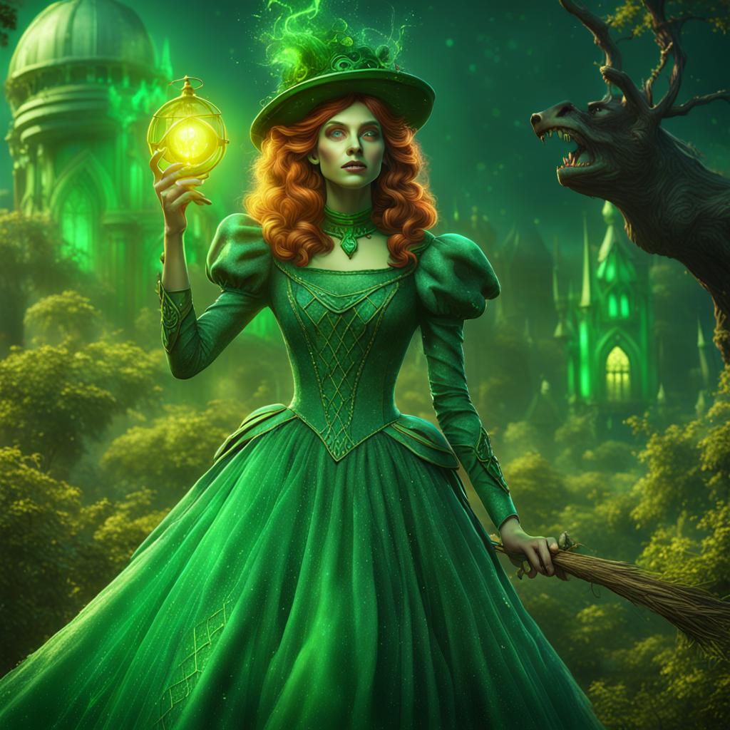 fantasy beautiful green witch of oz