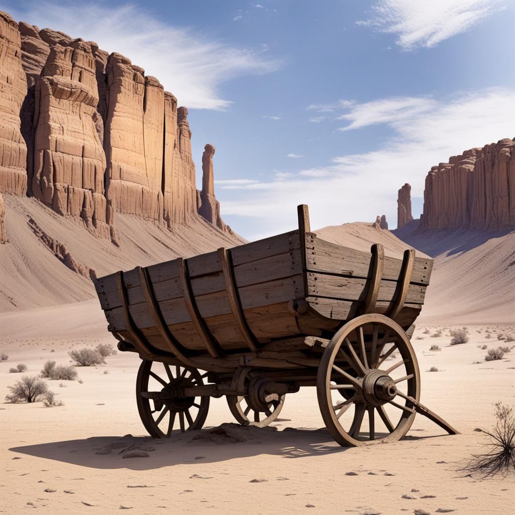 Wagon Tongue in Desert Landscape, Circa 1840