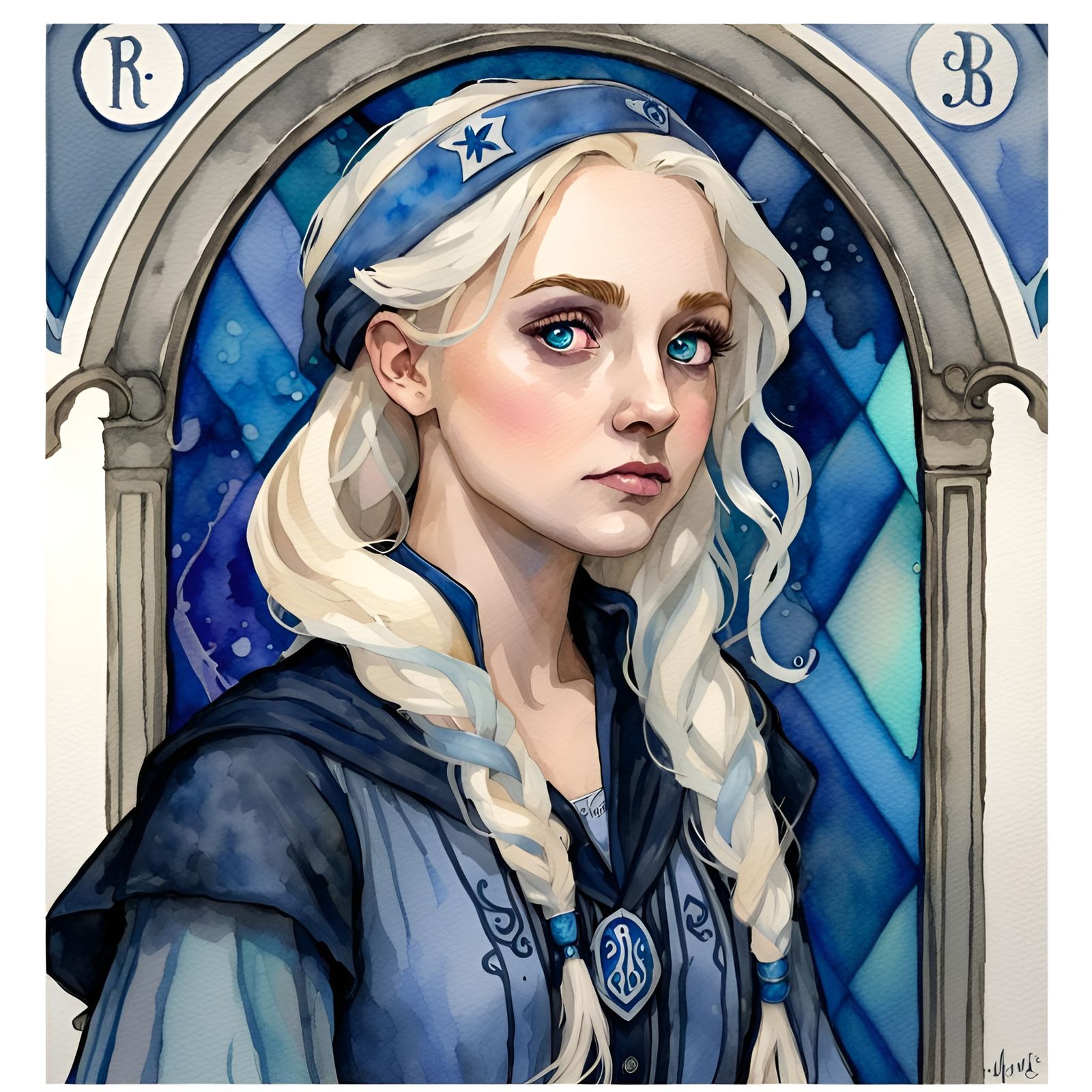 Luna Lovegood in Mucha-Inspired Art Nouveau Style