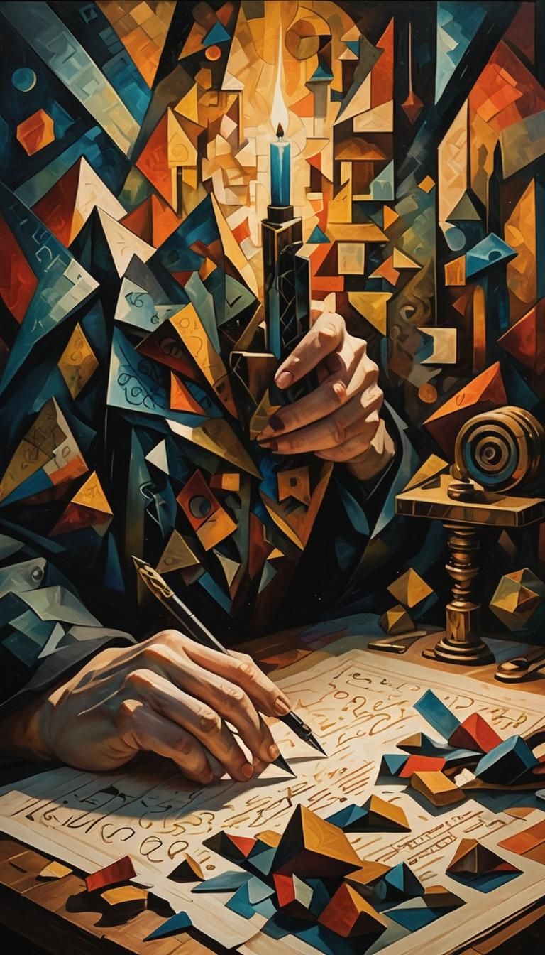 Cubist Tarot Card Design in a Surreal Style