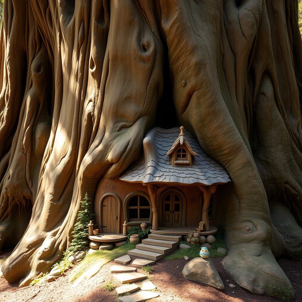 Whimsical Treehouse Cottage in Fantastical Style