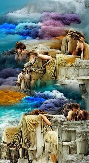 Greek Mythology Figures in Muted Colors