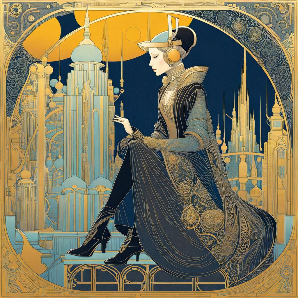 Cyberpunk Character in Magic Realism Style