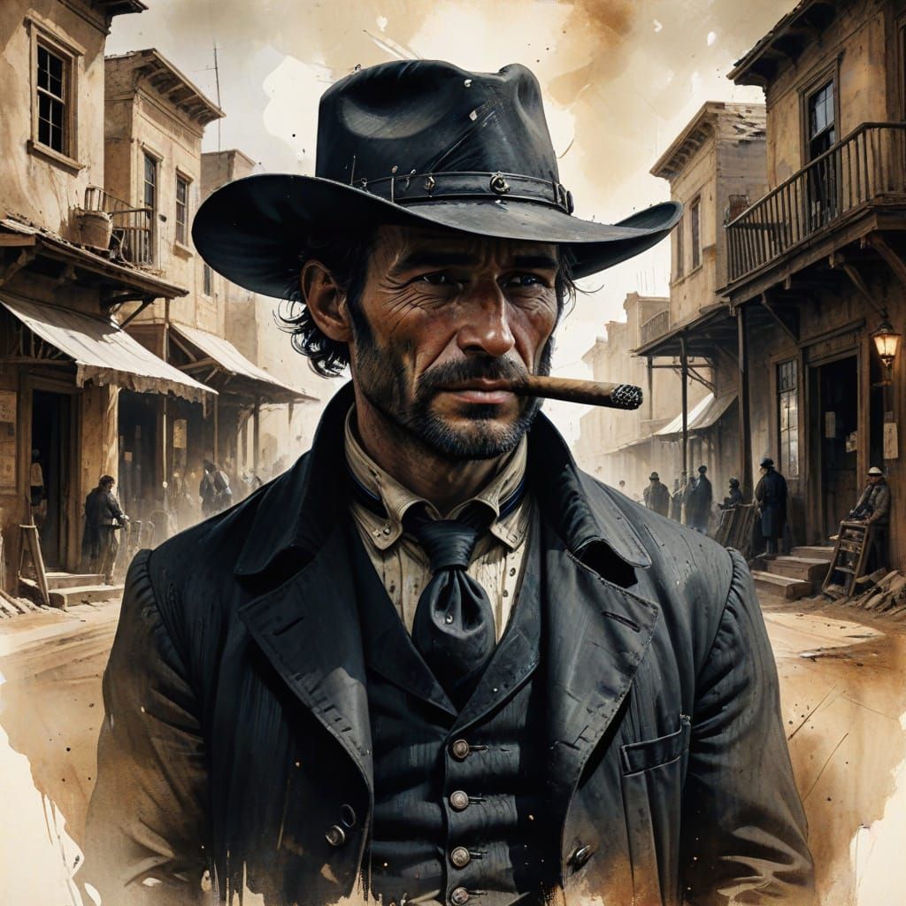 Handsome wise cowboy