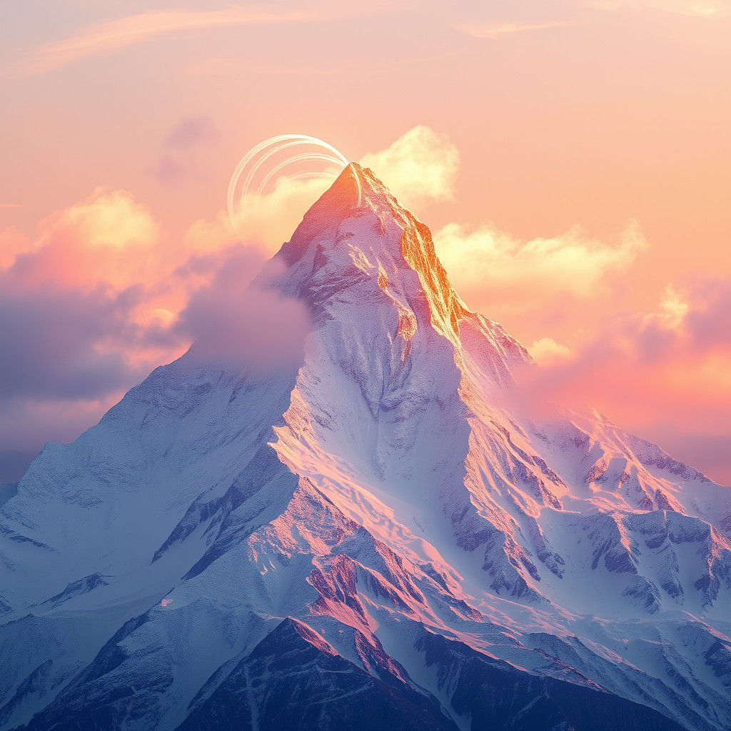 Crystal Mountain Peak in Rothko-Klimt-Mead Style