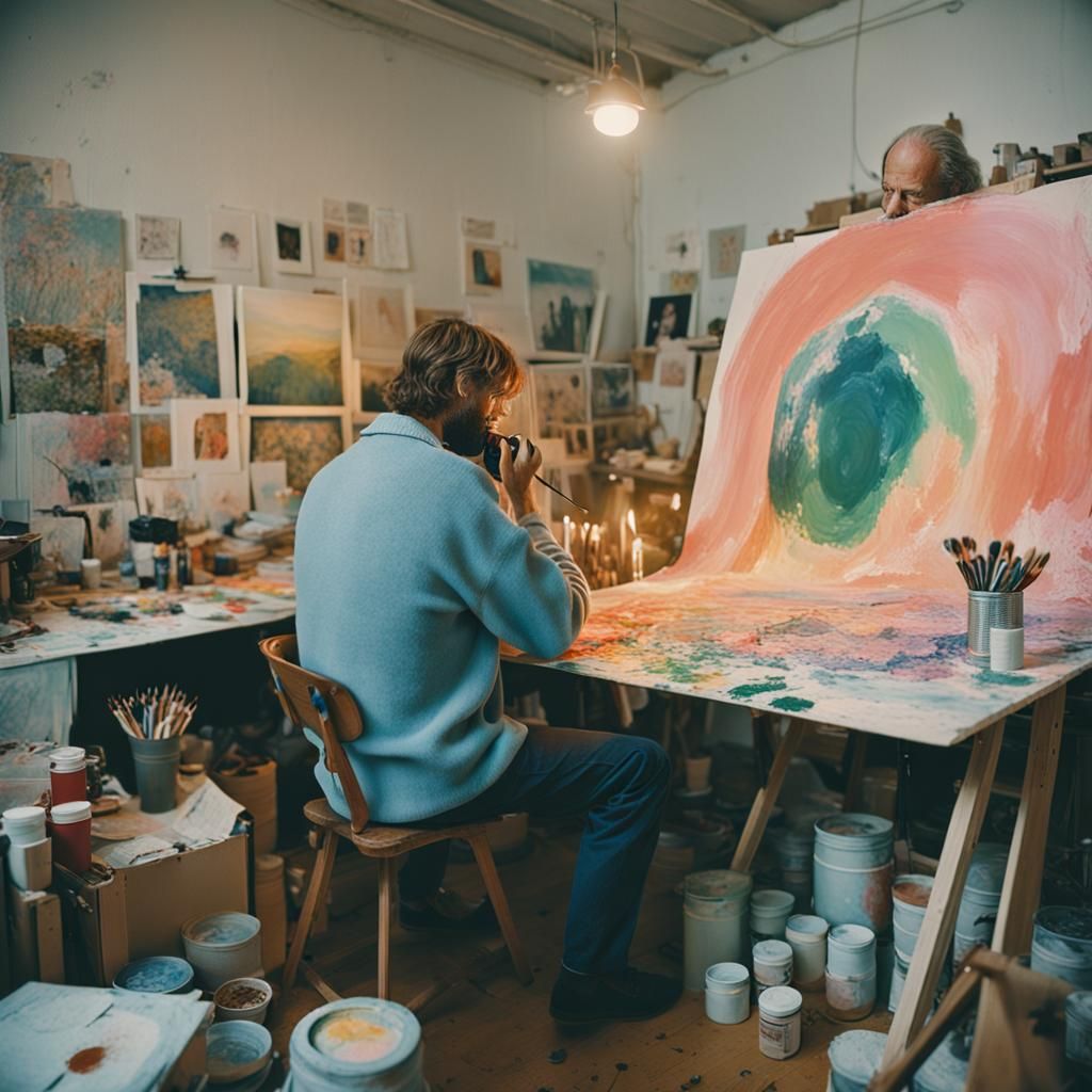 Recursive Artist Self-Portrait in Raw Photography Style