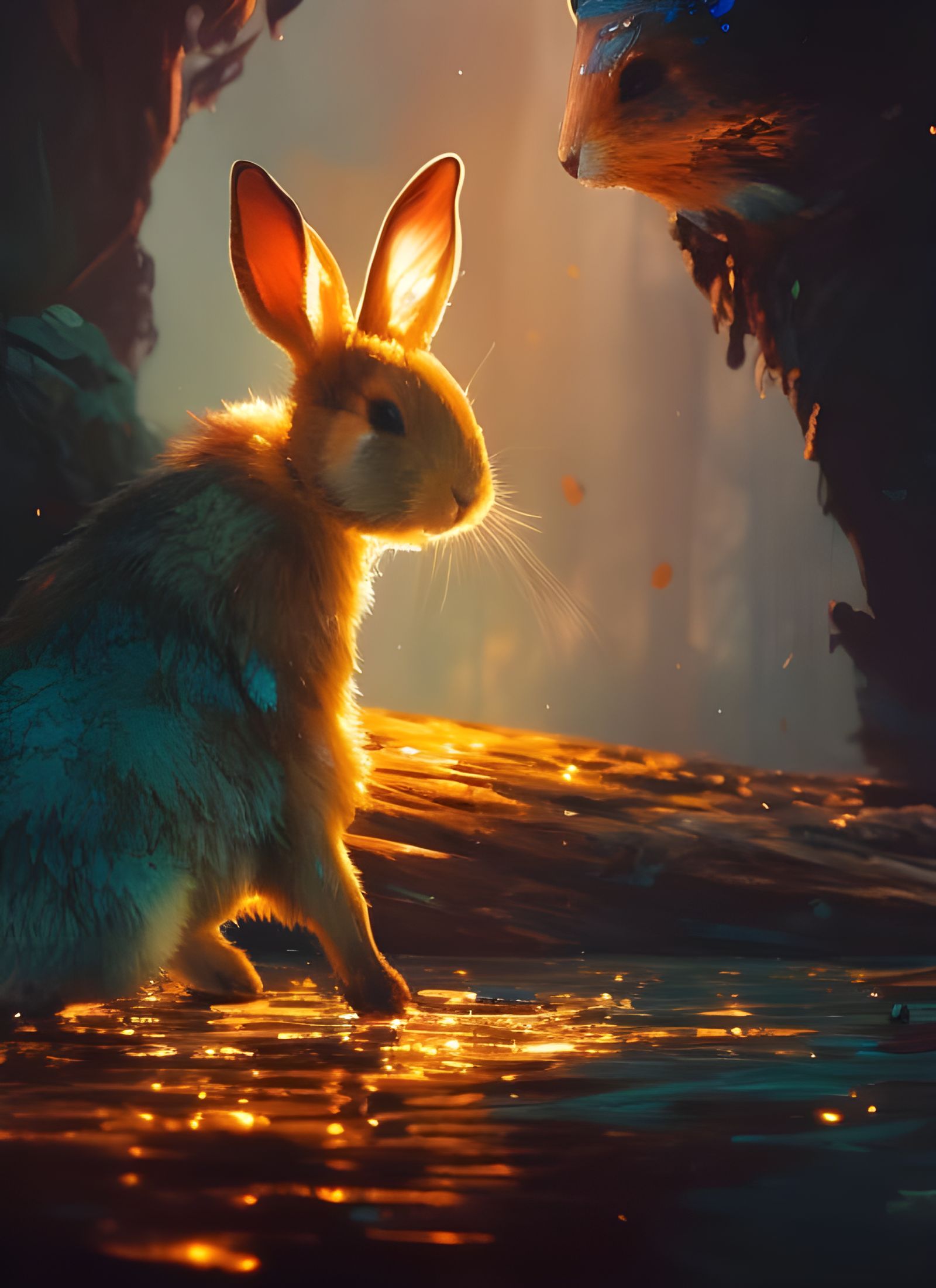 Honey Bunny: Intricate Digital Art Illustration