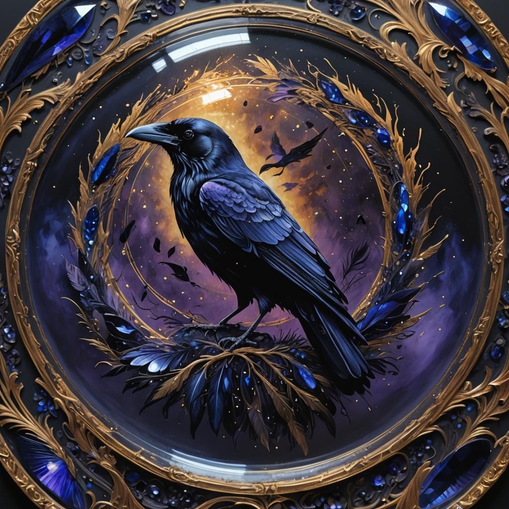 Raven's Mystique: Bird's Eye View on Glass