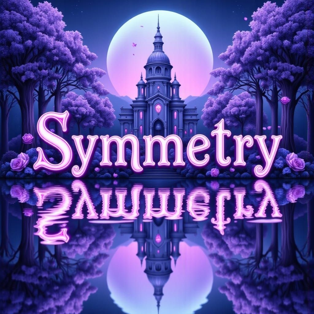 Symmetry in Elegant Purple Blue Gradient
