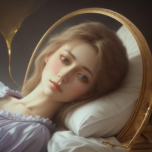 Surreal Melting Person in Dreamlike Oil Painting