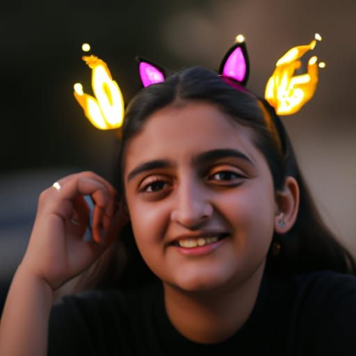 Fiery Cat-Eared Girl: Professional Photography