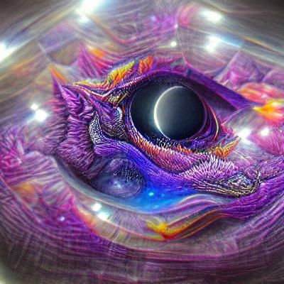 Large Purple Dragon's Eye: Cosmic Holographic Illustration