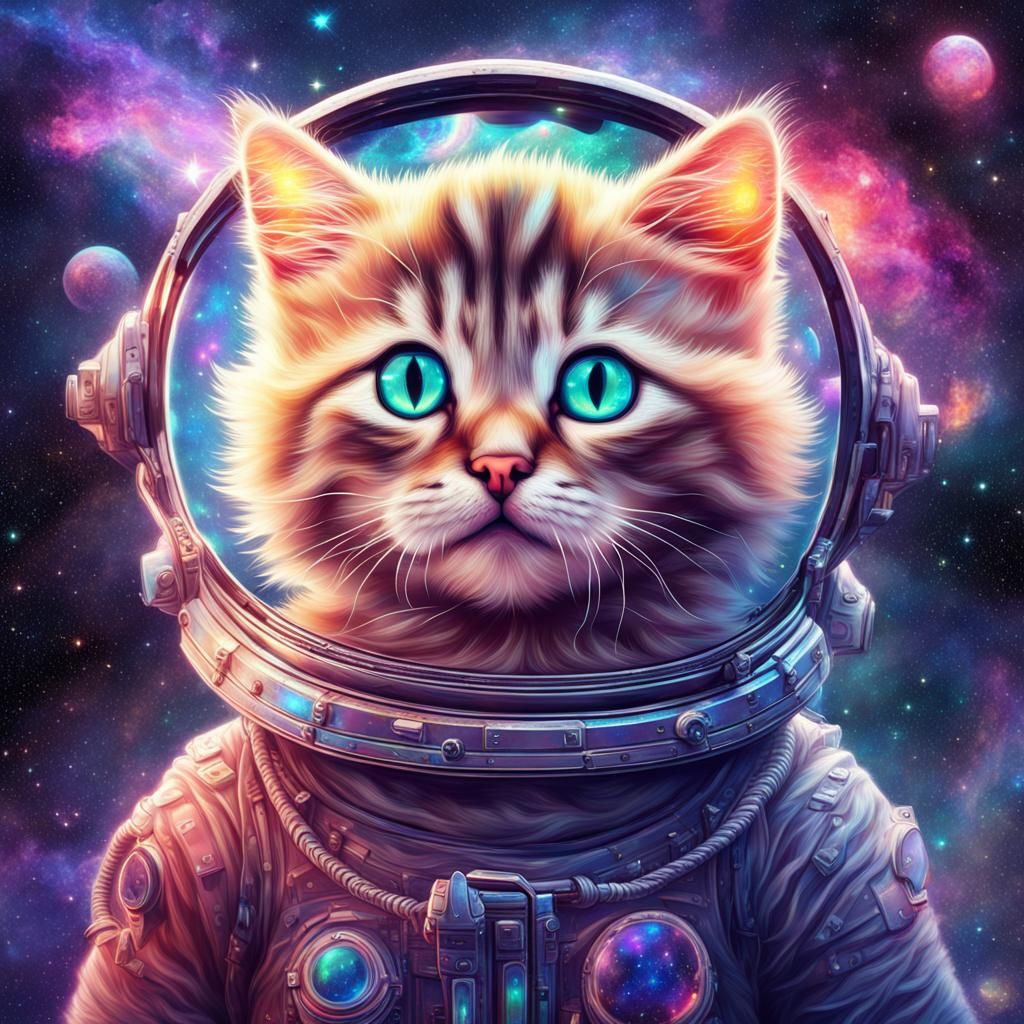 Kitten in Space: Holographic Cosmic Illustration