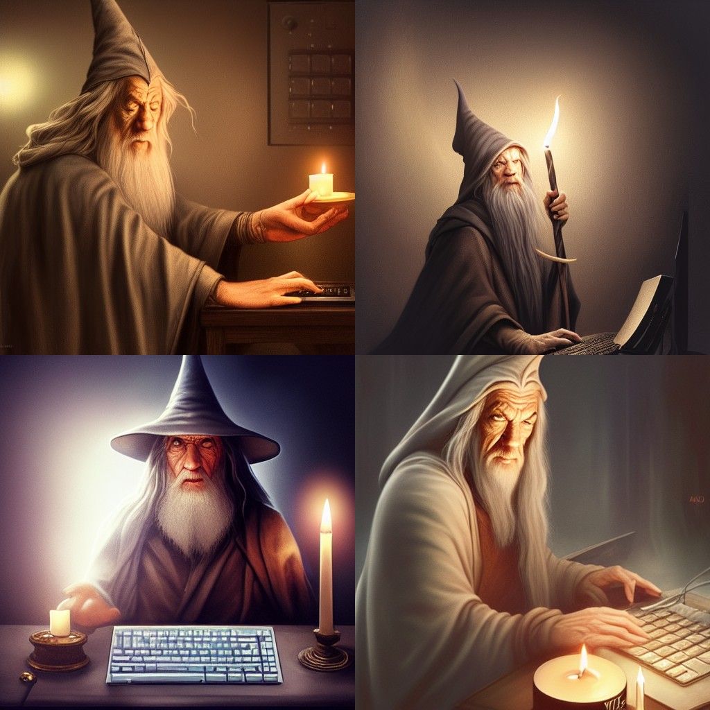 Gandalf the Wizard Programmer in Hyper-Realistic Detail