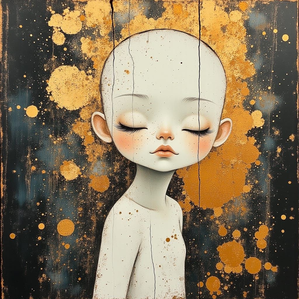 Divine Oil Painting of Mysterious Figure