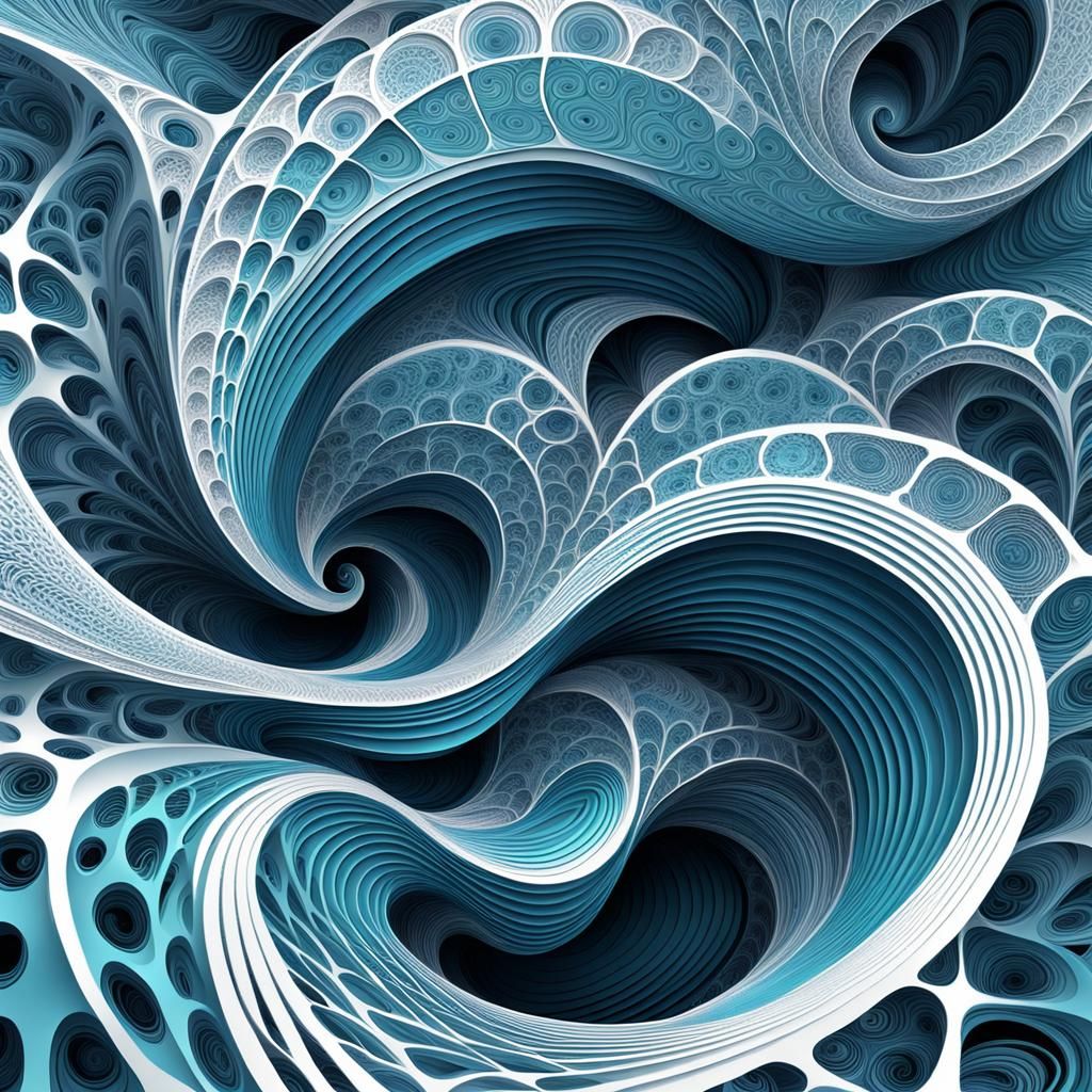 Abstract Vector Fractal with 3D Shading