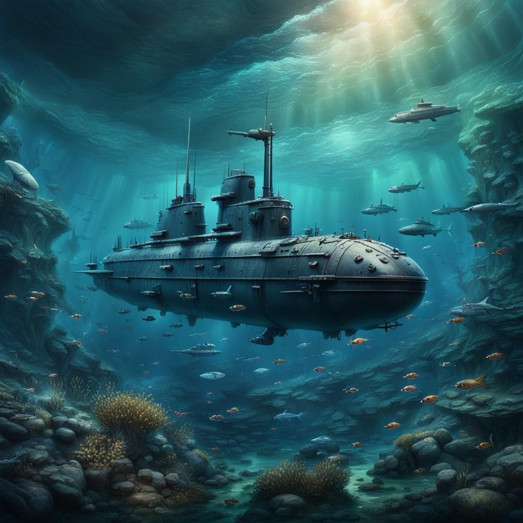 Underwater Submarine Battle Seen From Land