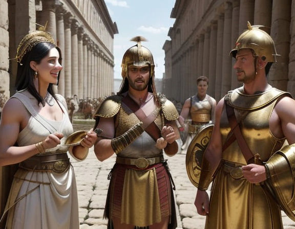 Historical Scene Under the Romans in Hyper-Realistic Style