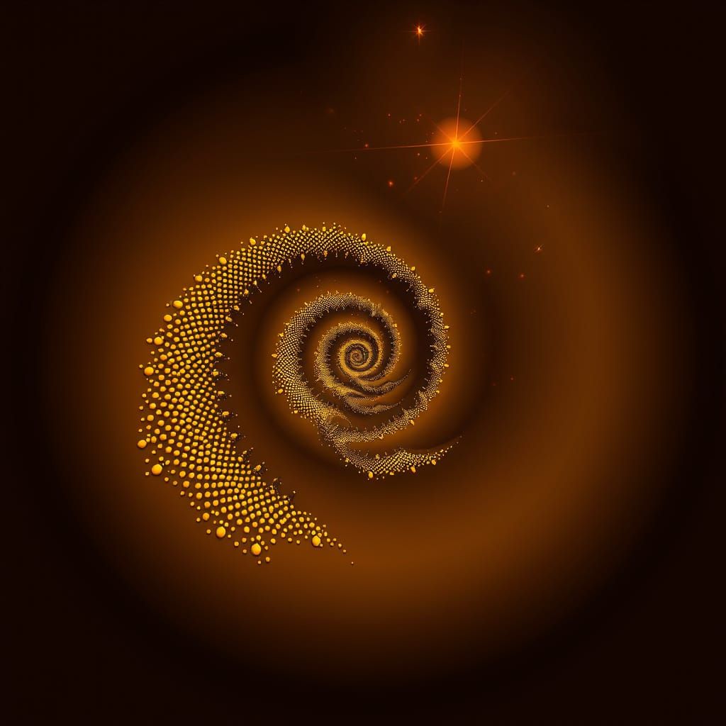 Whirling Cheese Morsels Fall from the Sky in Abstract Fracta...