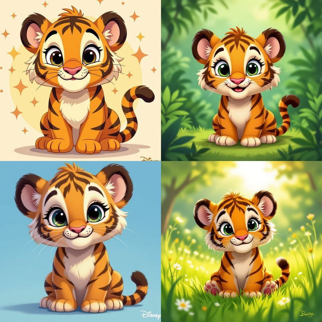 Cute Cartoon Tiger Illustration