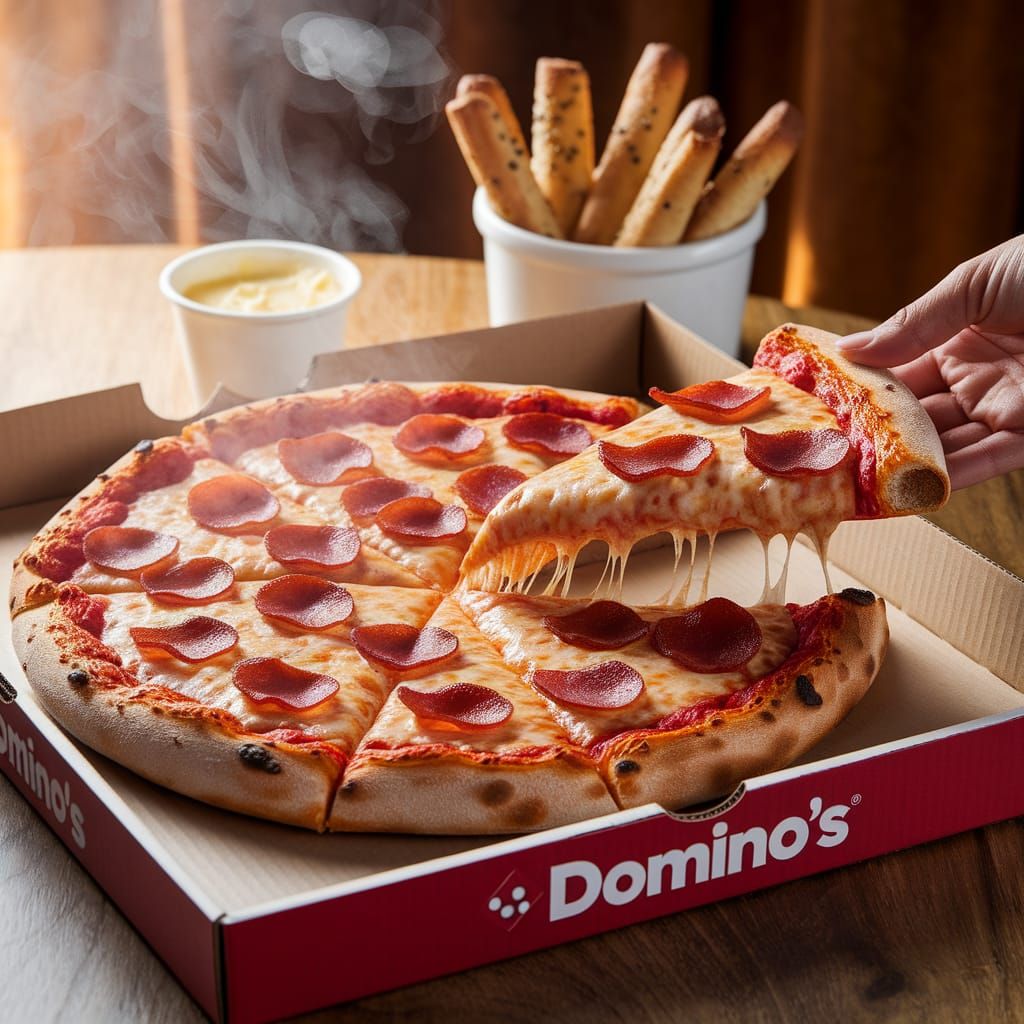 Delicious Domino's Pizza with Bacon and Garlic Butter