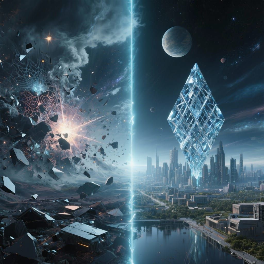 Cosmic Duality: Entropy vs. Order in Ultra-Realistic 8K