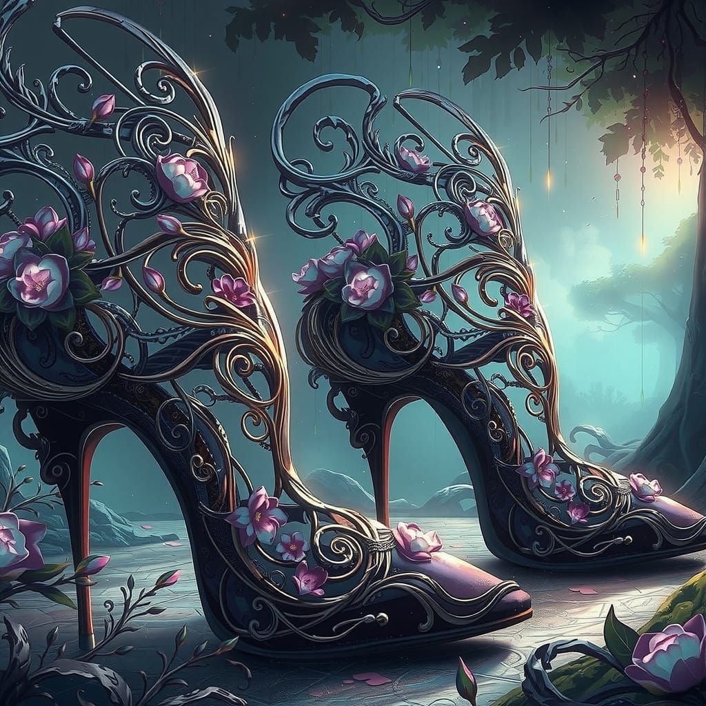 Blossom Filigree High Heels