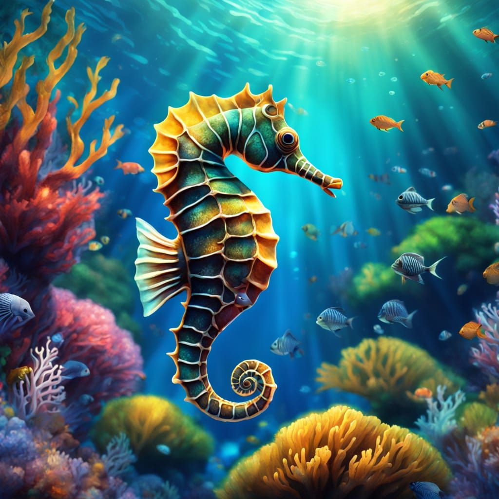 Whimsical Underwater World in Vibrant Oil Painting Style