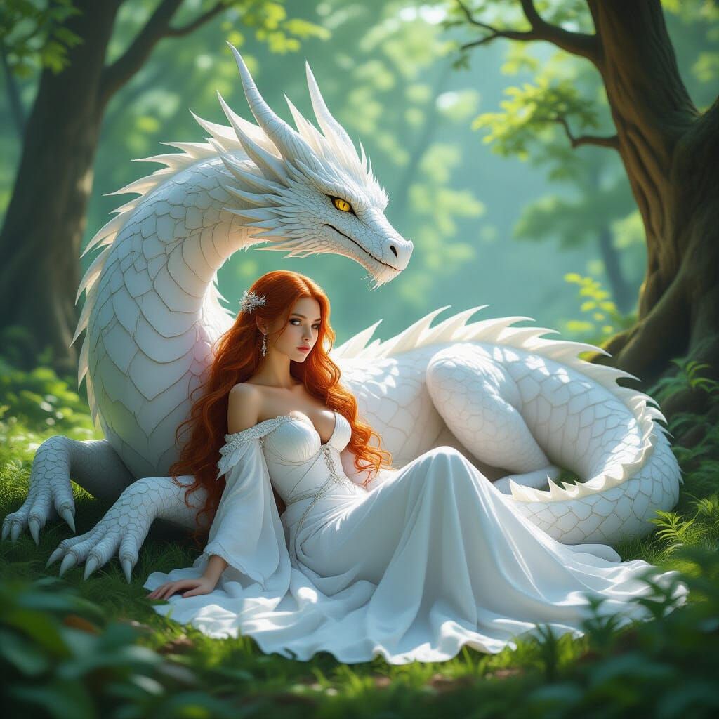 Dragon's Rest: A Forest Fantasy Scene