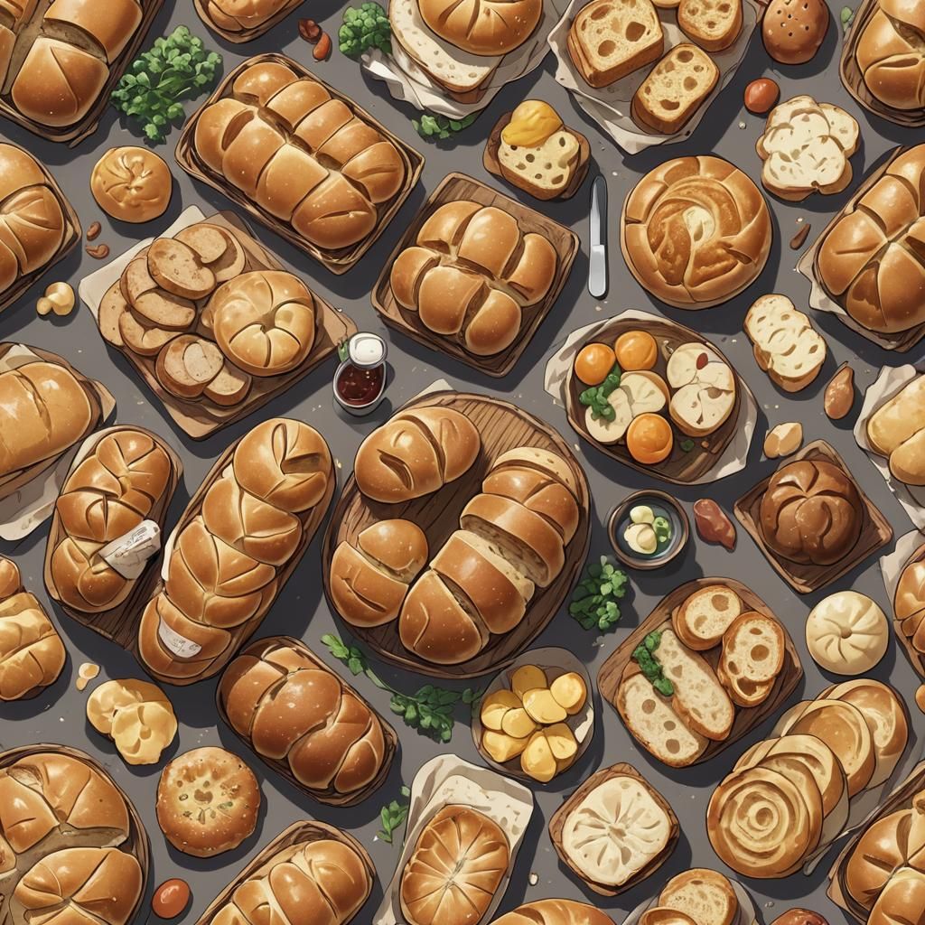 Anime Style Bread Still Life