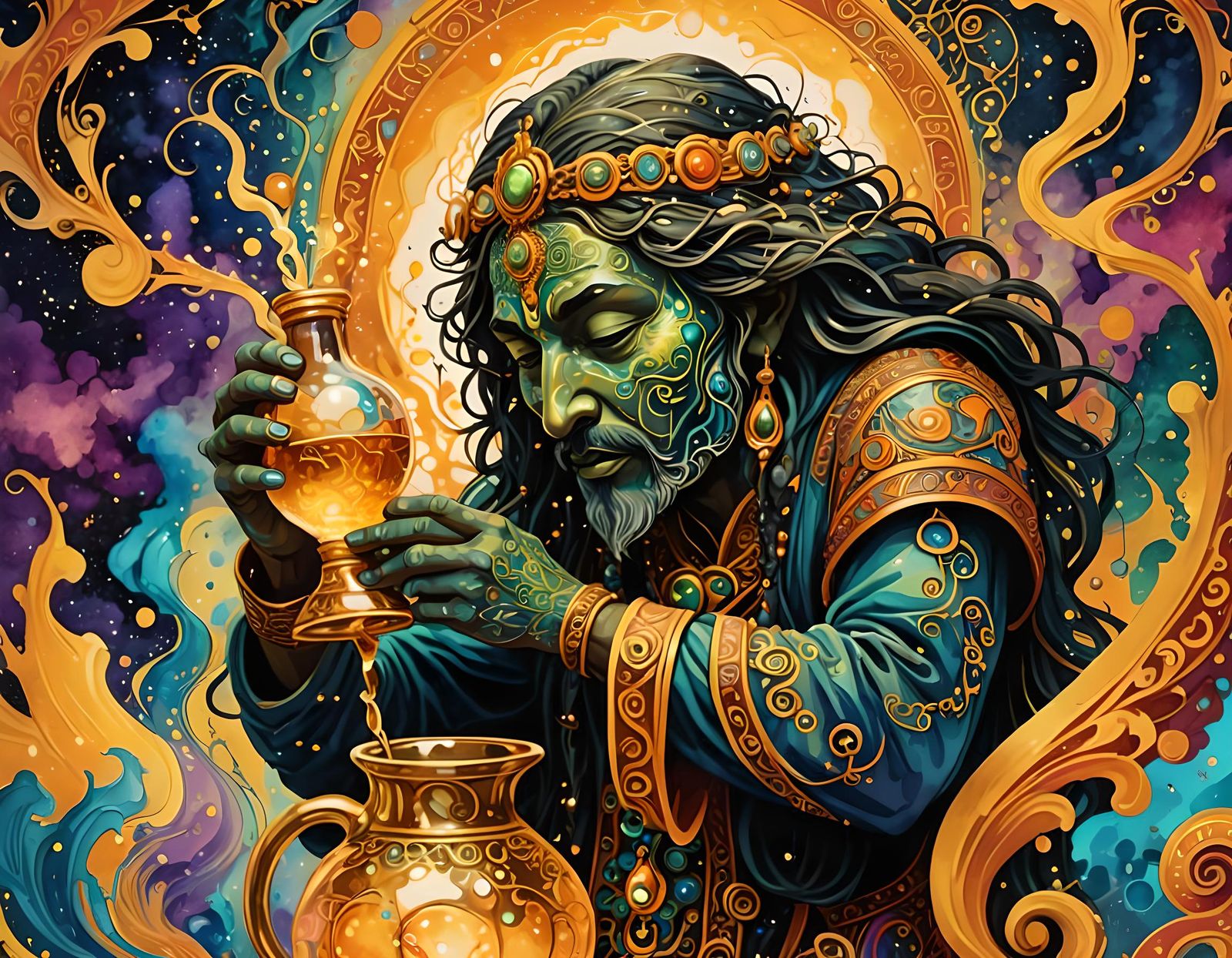 Dreamweaver in Alcohol Ink Splash Art