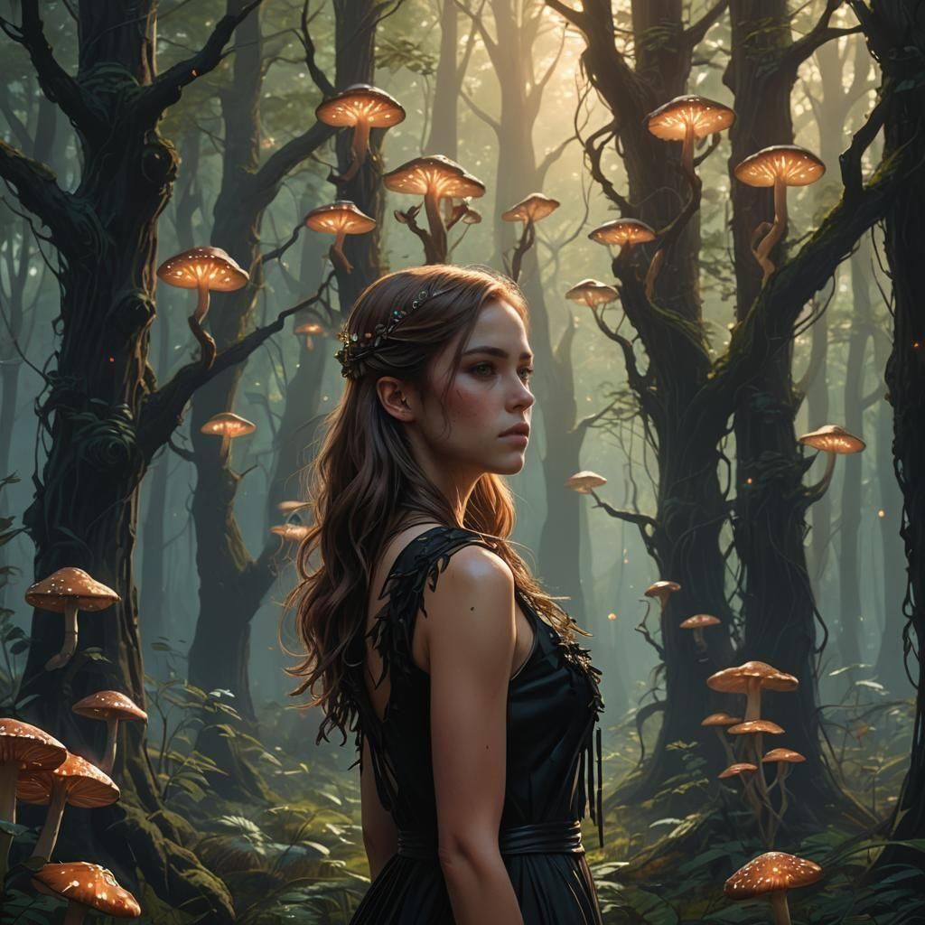 Girl in Black Dress: Fantasy Concept Art