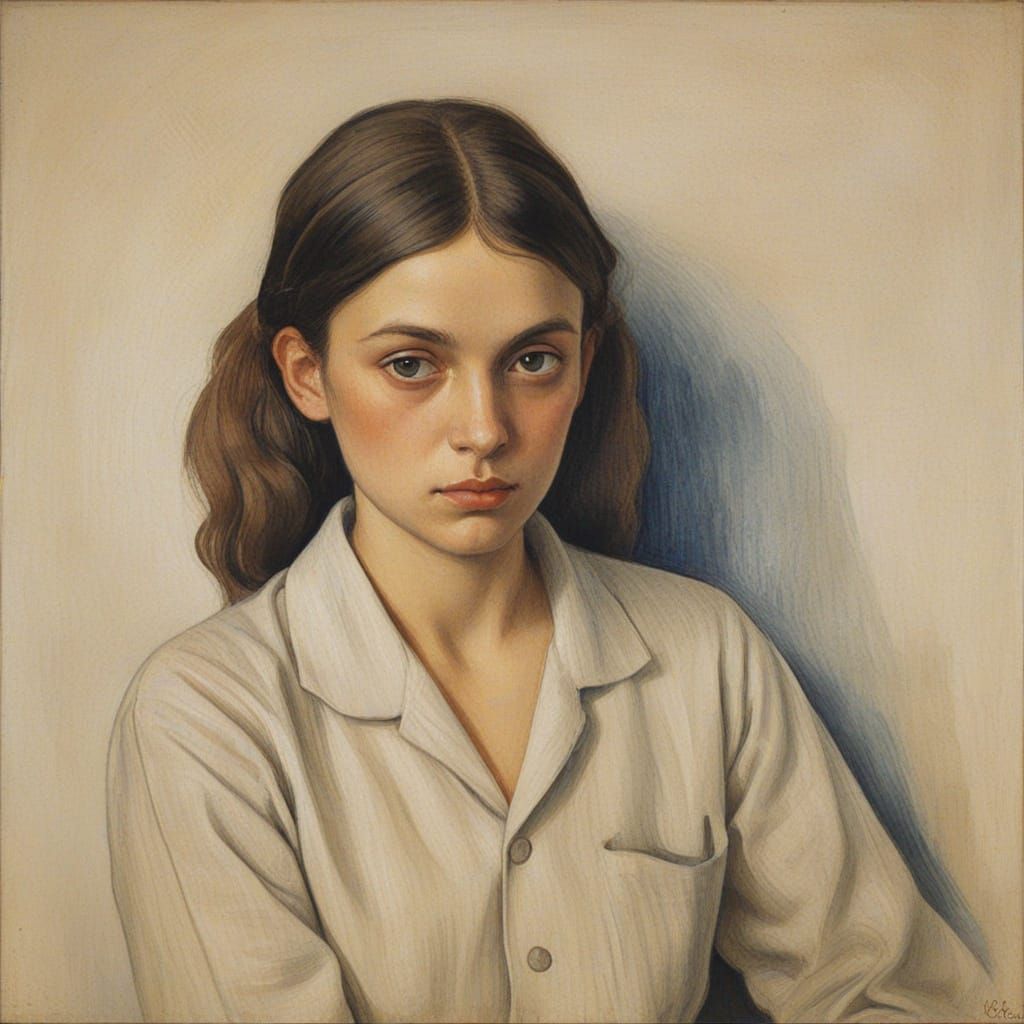 Tangerine Toss on Wet Face in Klee & Serebriakova Style