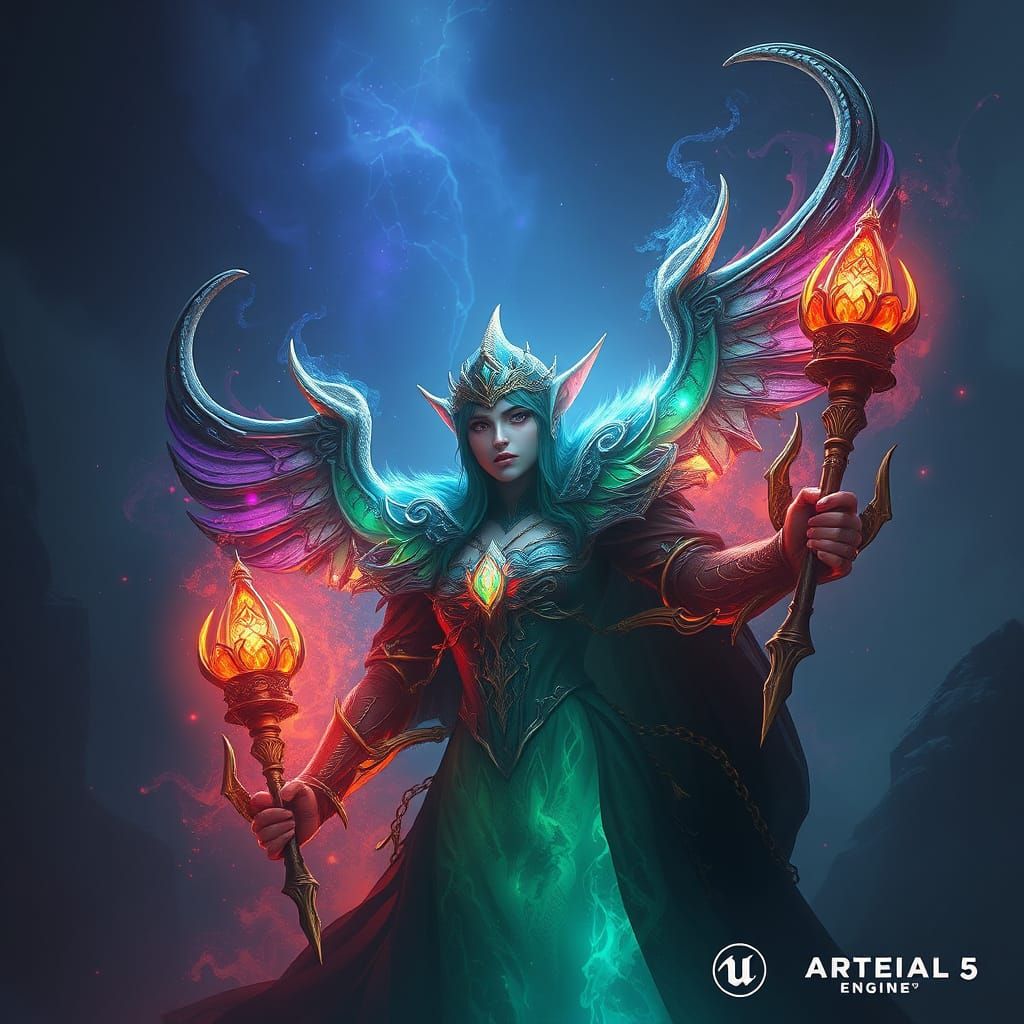 Un escudo de fantasía elfo que brilla con símbolos mágicos e...