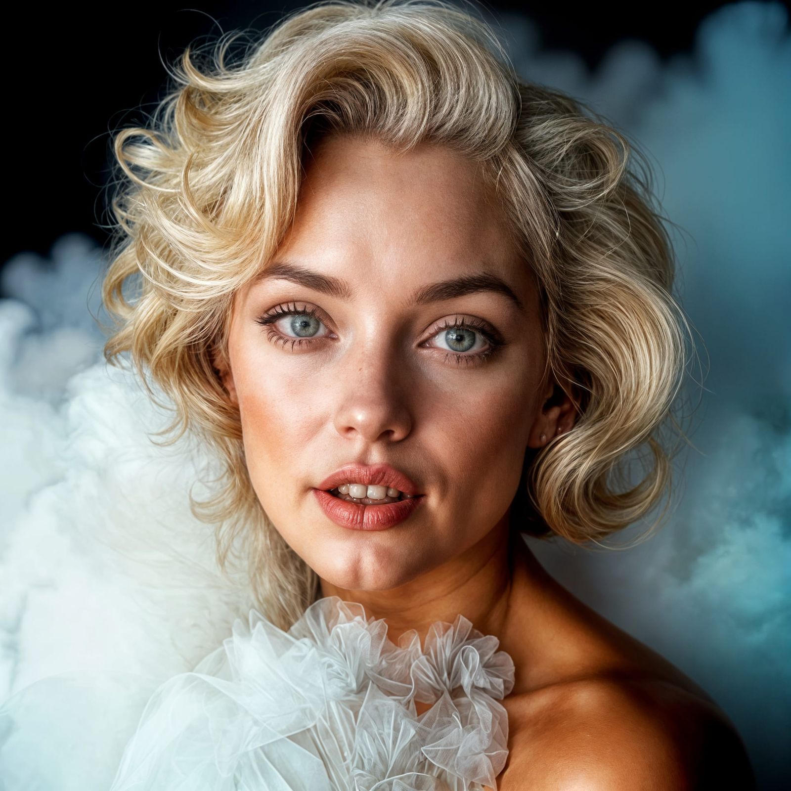 Marilyn Monroe Portrait with Cloud Neck