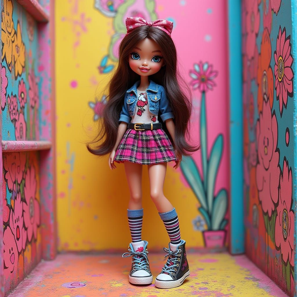 Bratz Doll in Mini Skirt, in Takashi Murakami Style